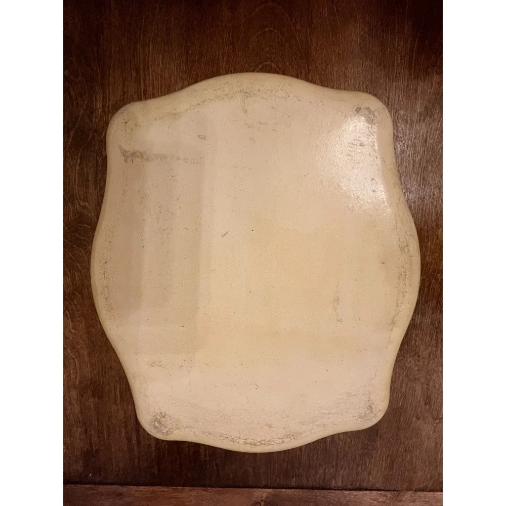 Vtg Paper Mache Floral Pineapple Serving Tray 12 x 14 Scalloped Edge BEAUTIFUL